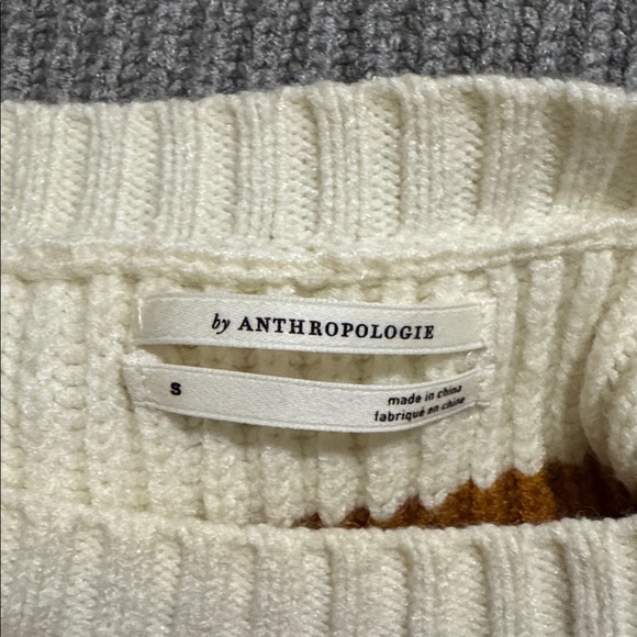 Anthropologie Sophie Ribbed Sweater Rainbow Stripe Chunky Knit-Small - Picture 9 of 11